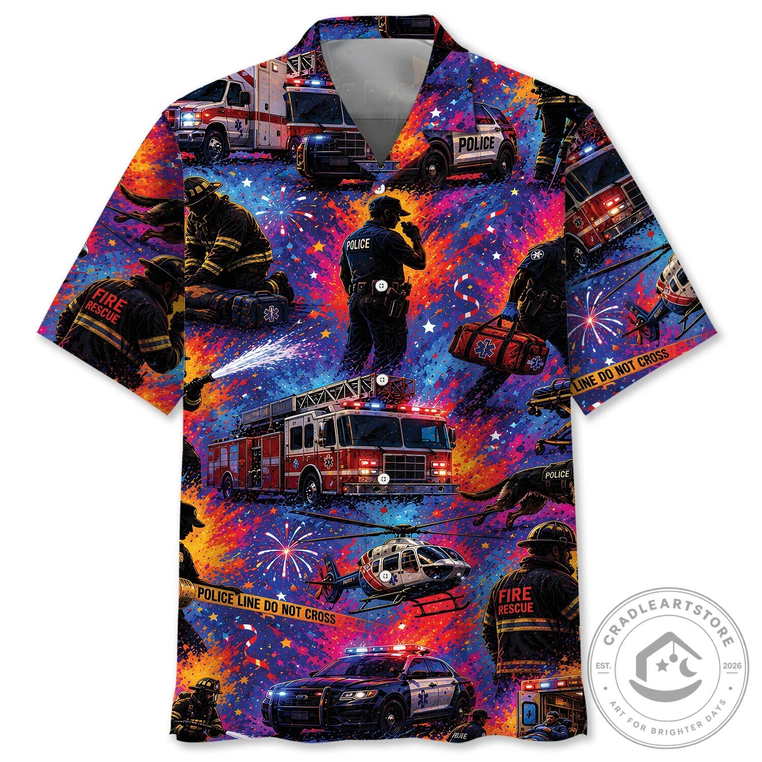 First Responder Emergency Services Hawaiian Shirt
