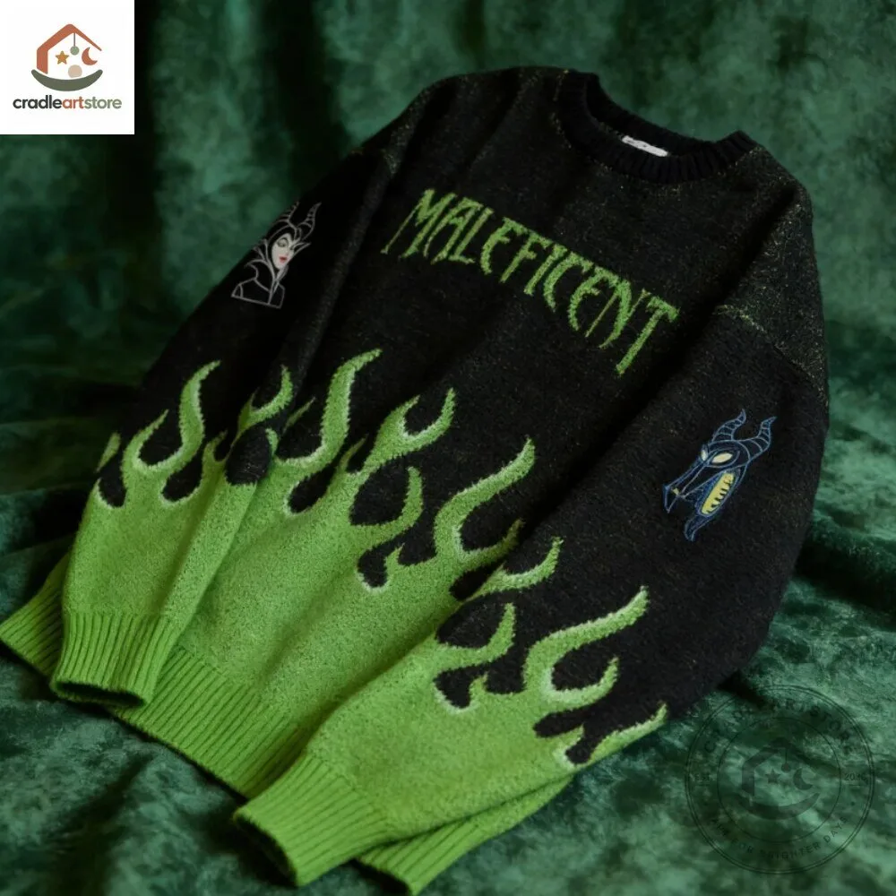 Disney Villains Maleficent Green Flame Halloween Sweatshirt