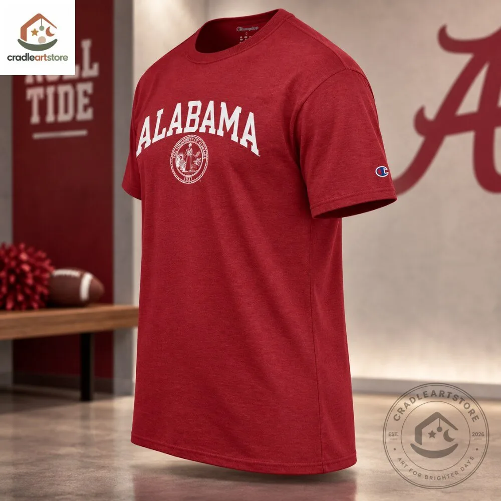 Alabama Crimson Tide College Seal Champion T-Shirt 6 Alabama Crimson Tide College Seal Champion T-Shirt