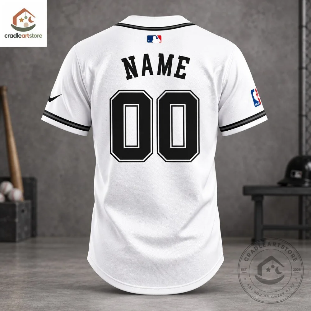 San Antonio Spurs White Baseball Jersey Shirt