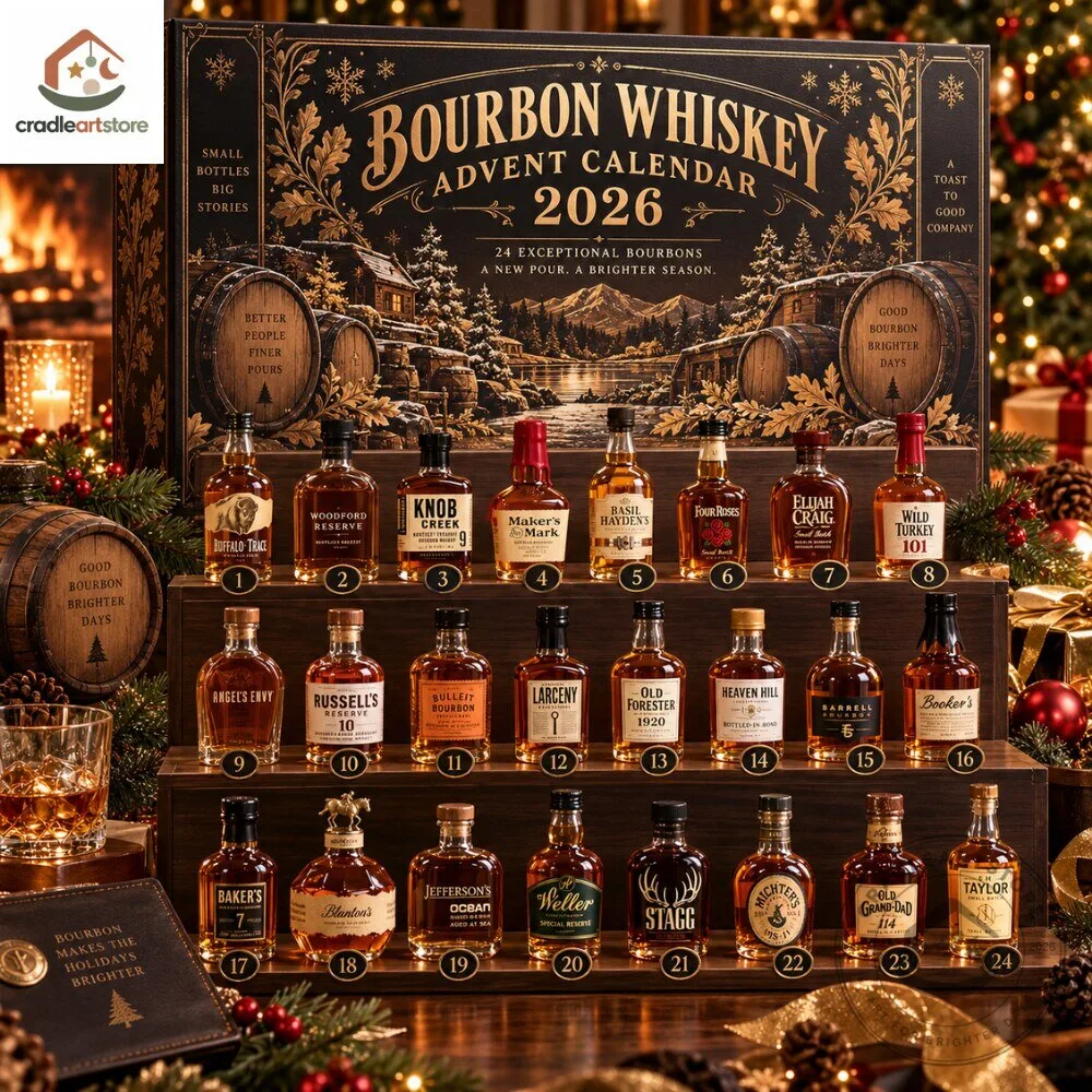 Bourbon Whiskey Advent Calendar 2026 with 24 Ornaments