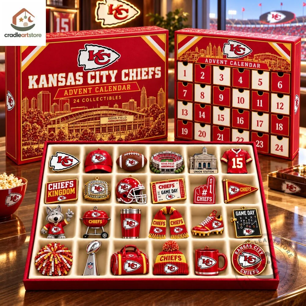 Kansas City Chiefs Christmas Advent Calendar with 24 Ornaments 5 Kansas City Chiefs Christmas Advent Calendar