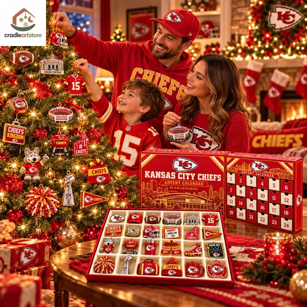 Kansas City Chiefs Christmas Advent Calendar with 24 Ornaments 7 Kansas City Chiefs Christmas Advent Calendar