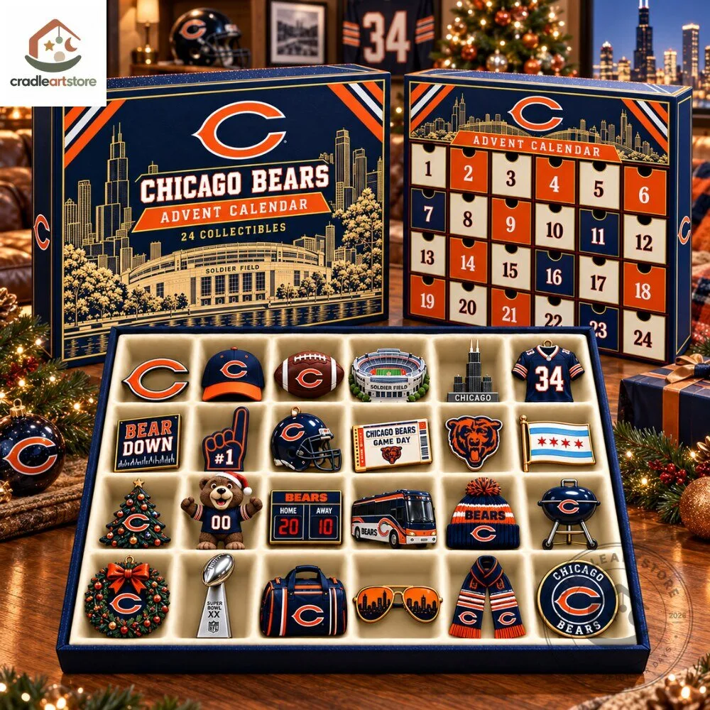 Chicago Bears Christmas Advent Calendar with 24 Ornaments 5 Chicago Bears Christmas Advent Calendar with 24 Ornaments