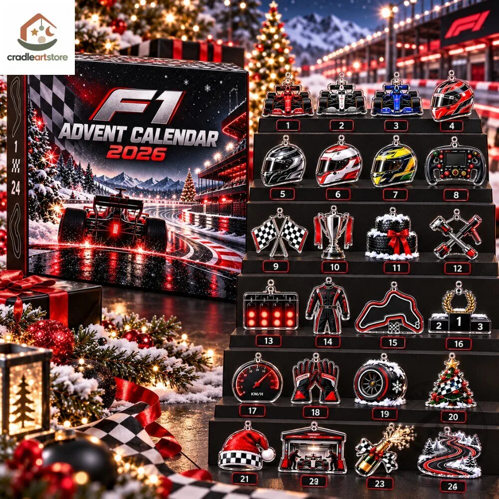 F1 Racing 2026 Christmas Advent Calendar With 24 Ornaments
