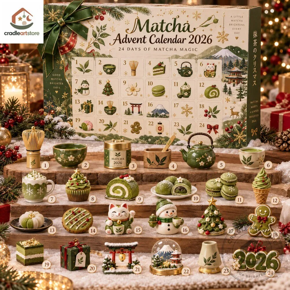 Matcha Magic Advent Calendar 2026 with 24 Ornaments 7 Matcha Magic Advent Calendar 2026 with 24 Ornaments