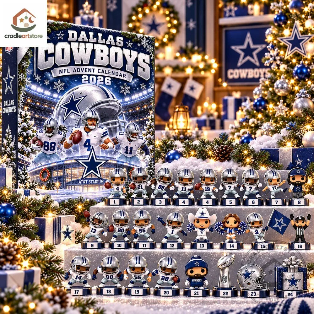 Dallas Cowboys NFL Advent Calendar 2026 with 24 Ornaments