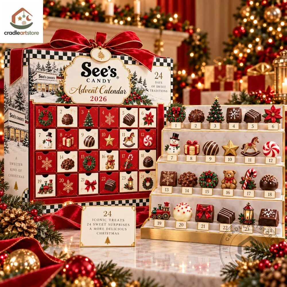 See's Candy Christmas Advent Calendar 2026 with 24 Ornaments