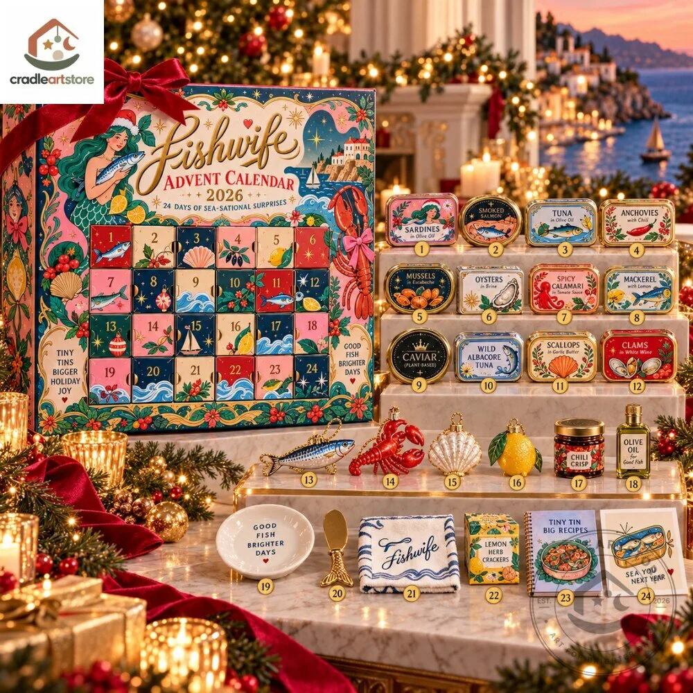 Fishwife Christmas Advent Calendar 2026 with 24 Ornaments