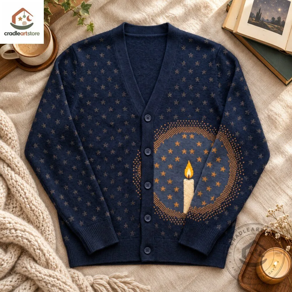 Starry Burning Candle Navy Blue Knit Cardigan 7 Starry Burning Candle Navy Blue Knit Cardigan