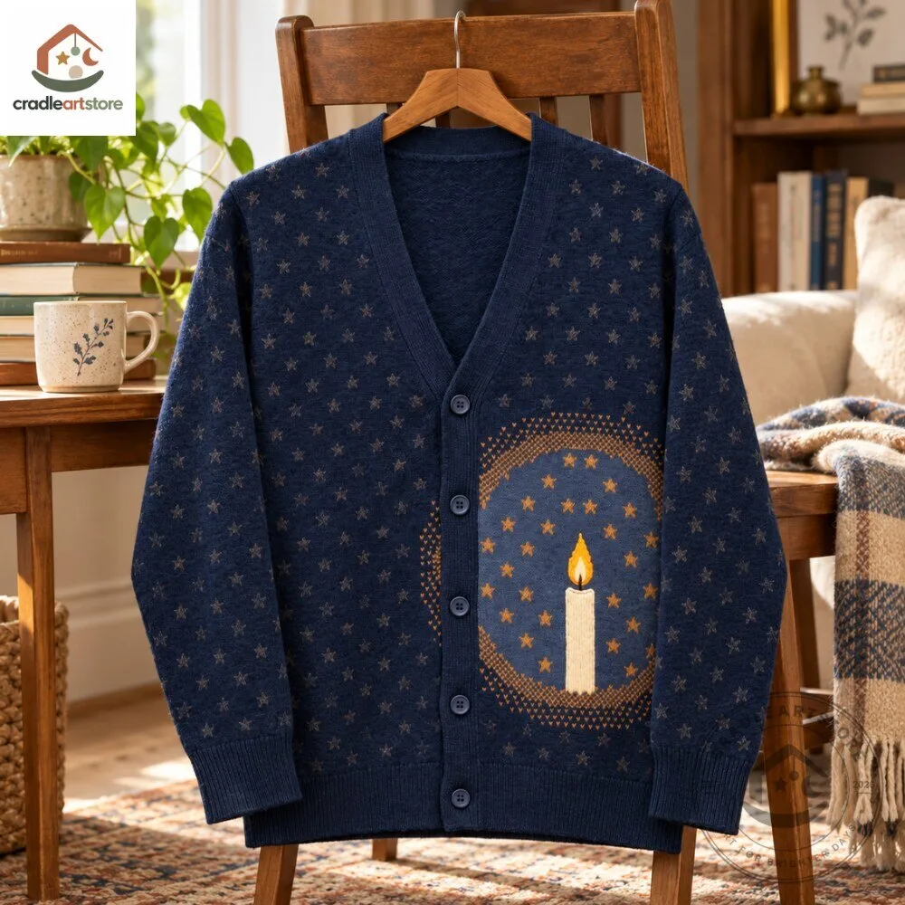 Starry Burning Candle Navy Blue Knit Cardigan 9 Starry Burning Candle Navy Blue Knit Cardigan