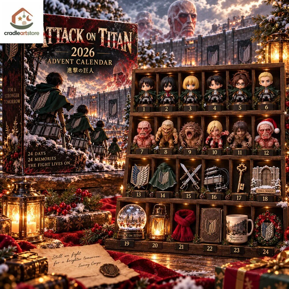 Attack On Titan Christmas Advent Calendar 2026 with 24 Ornaments