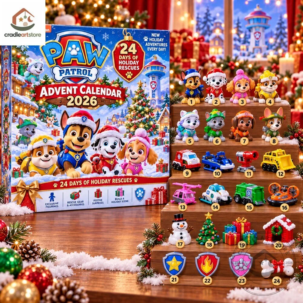 Paw Patrol 2026 Advent Calendar with 24 Ornaments