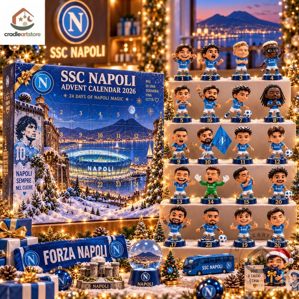 SSC Napoli Advent Calendar 2026 with 24 Ornaments