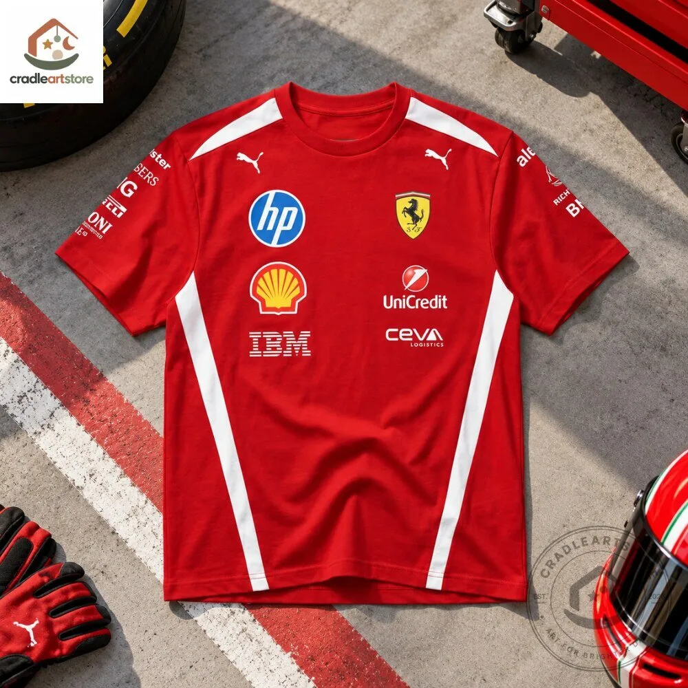 Scuderia Ferrari HP F1 Team Red Racing T-Shirt 9 Scuderia Ferrari HP F1 Team Red Racing T-Shirt