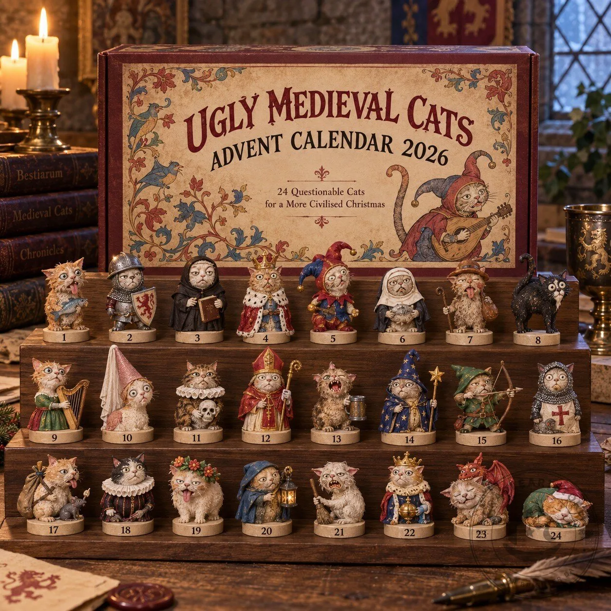 Ugly Medieval Cats Advent Calendar 2026 Christmas Countdown